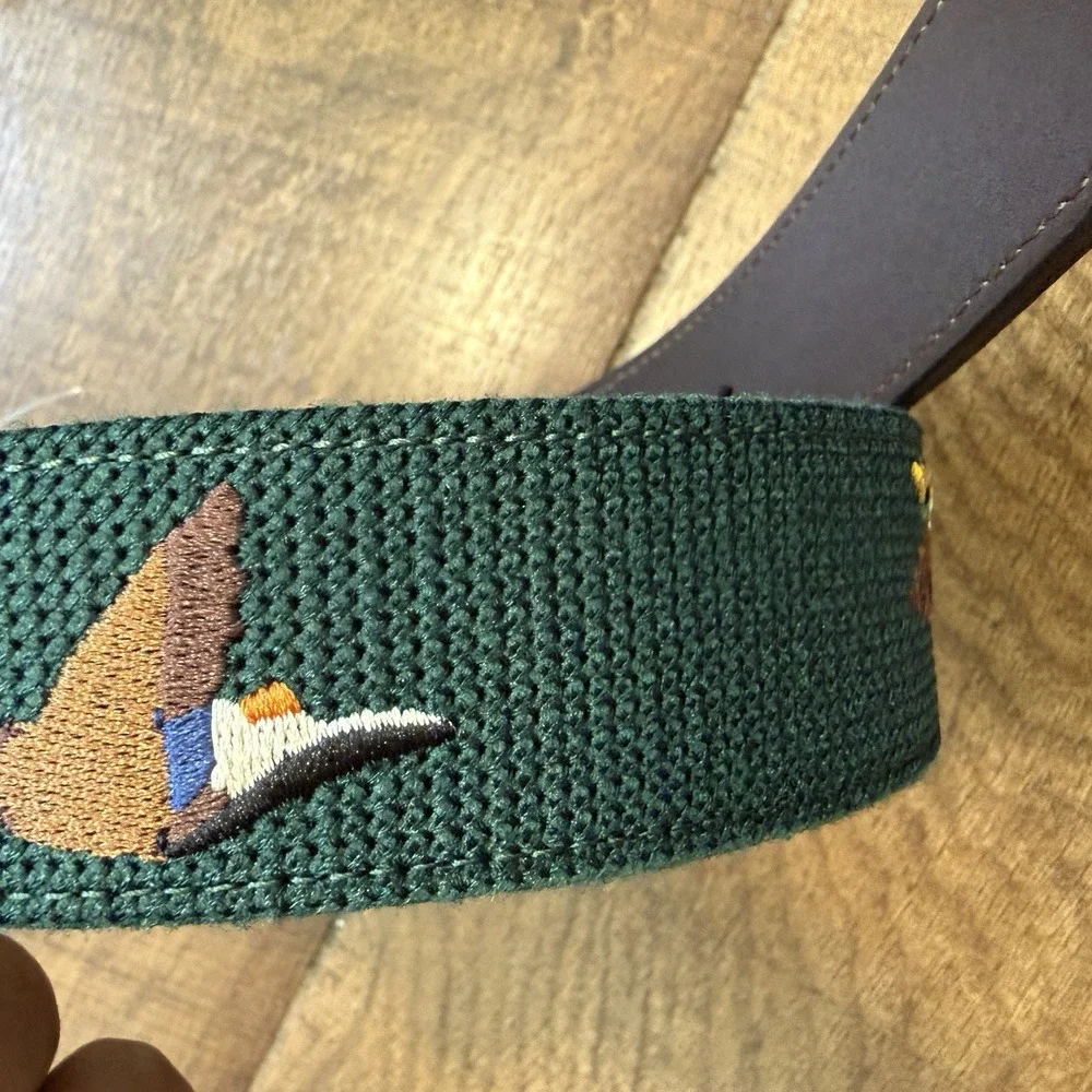 New Penguin Men's Size 38 Green Duck Belt MSRP $60 Golf NWT